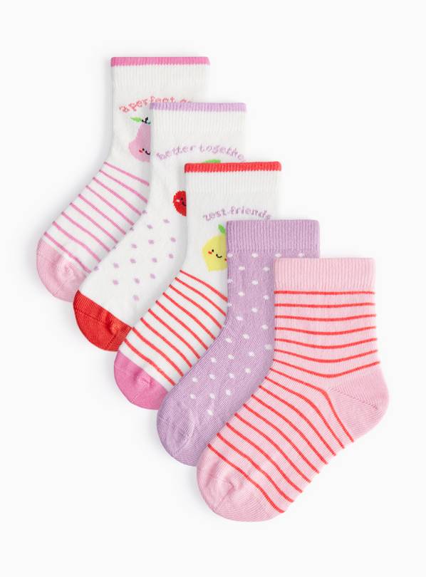 Fruit Print Socks 5 Pack 3-5.5